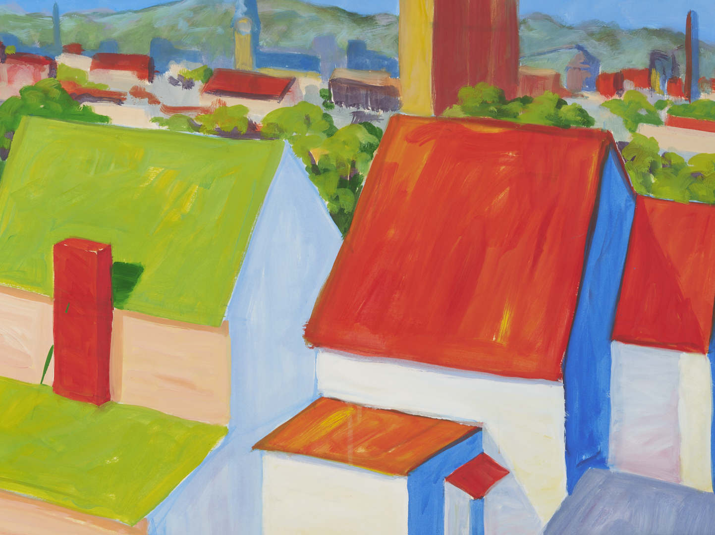 Lot 719: 2 Large Robert Stagg Louisville, KY O/B Cityscape Paintings