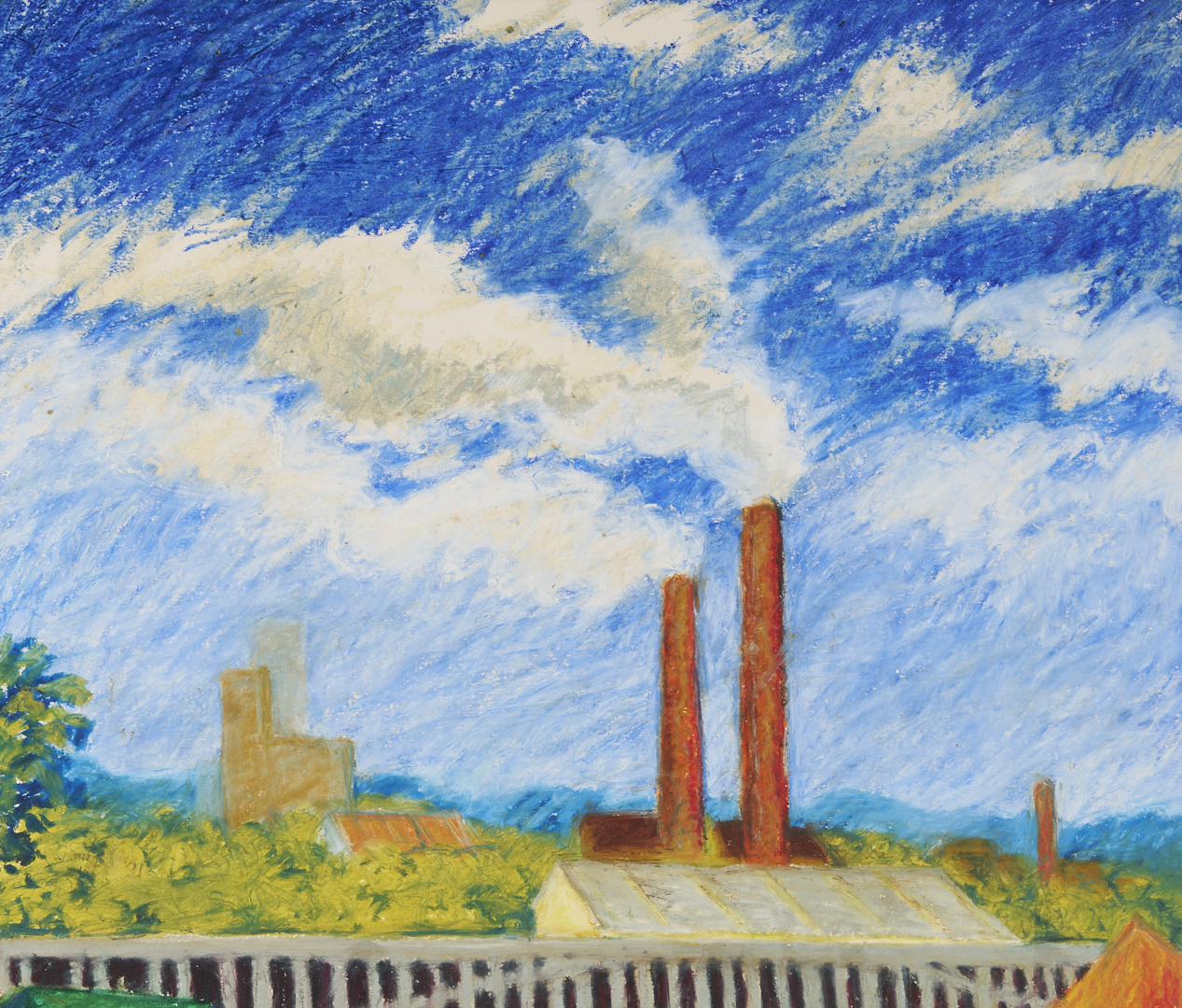 Lot 719: 2 Large Robert Stagg Louisville, KY O/B Cityscape Paintings