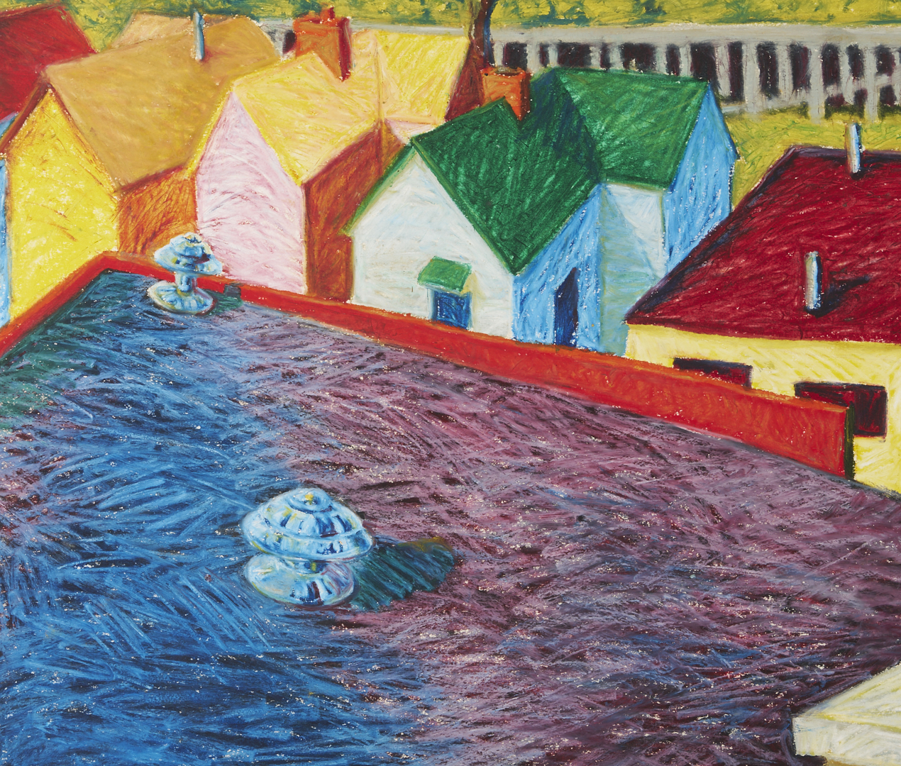 Lot 719: 2 Large Robert Stagg Louisville, KY O/B Cityscape Paintings