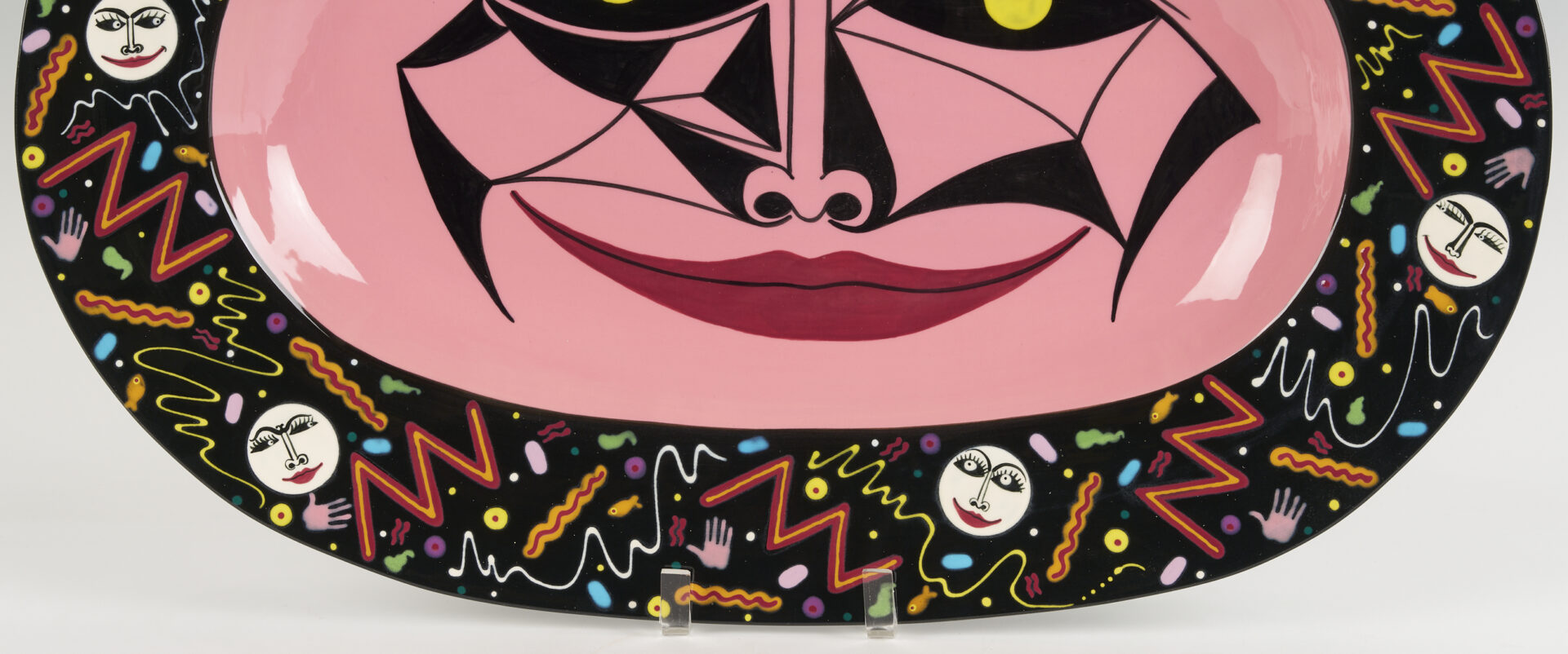 Lot 721: 4 Patrick Dougherty Polychrome Ceramic Wall Plaques