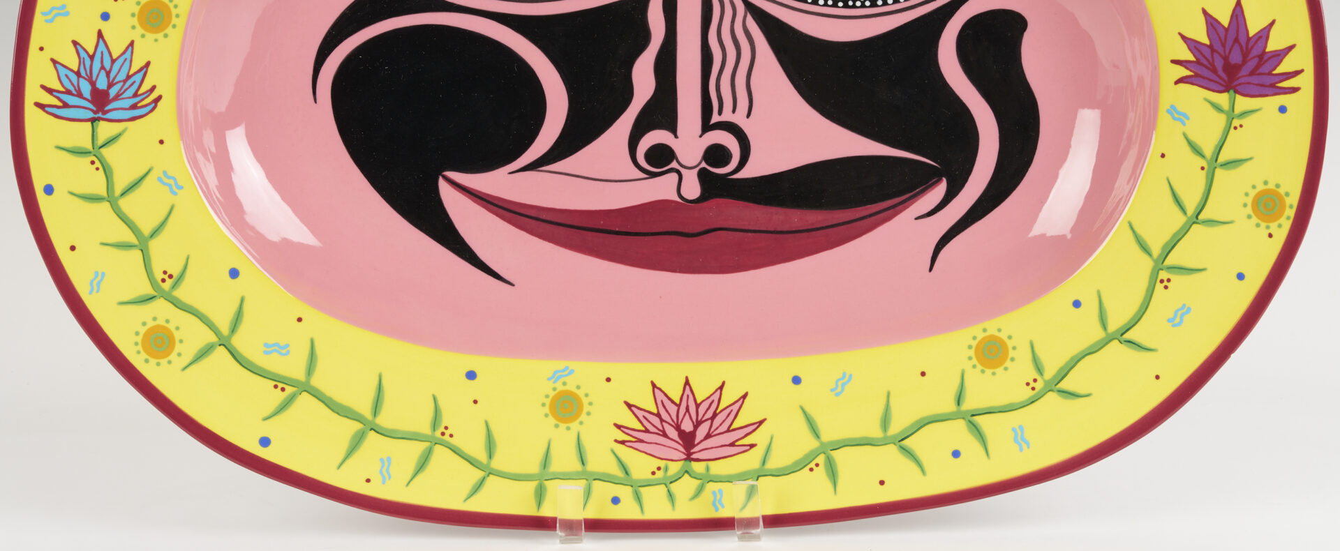 Lot 721: 4 Patrick Dougherty Polychrome Ceramic Wall Plaques