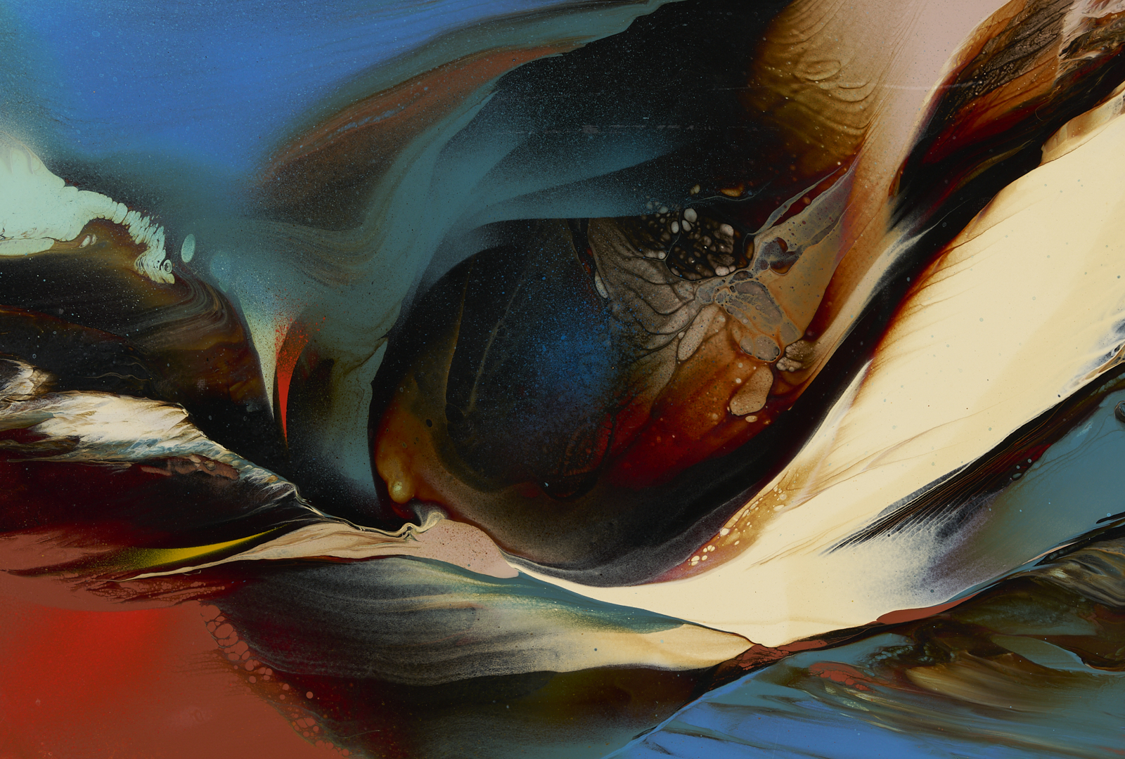 Lot 724: Leonardo Nierman Abstract Oil Painting, Vuelo Nocturno