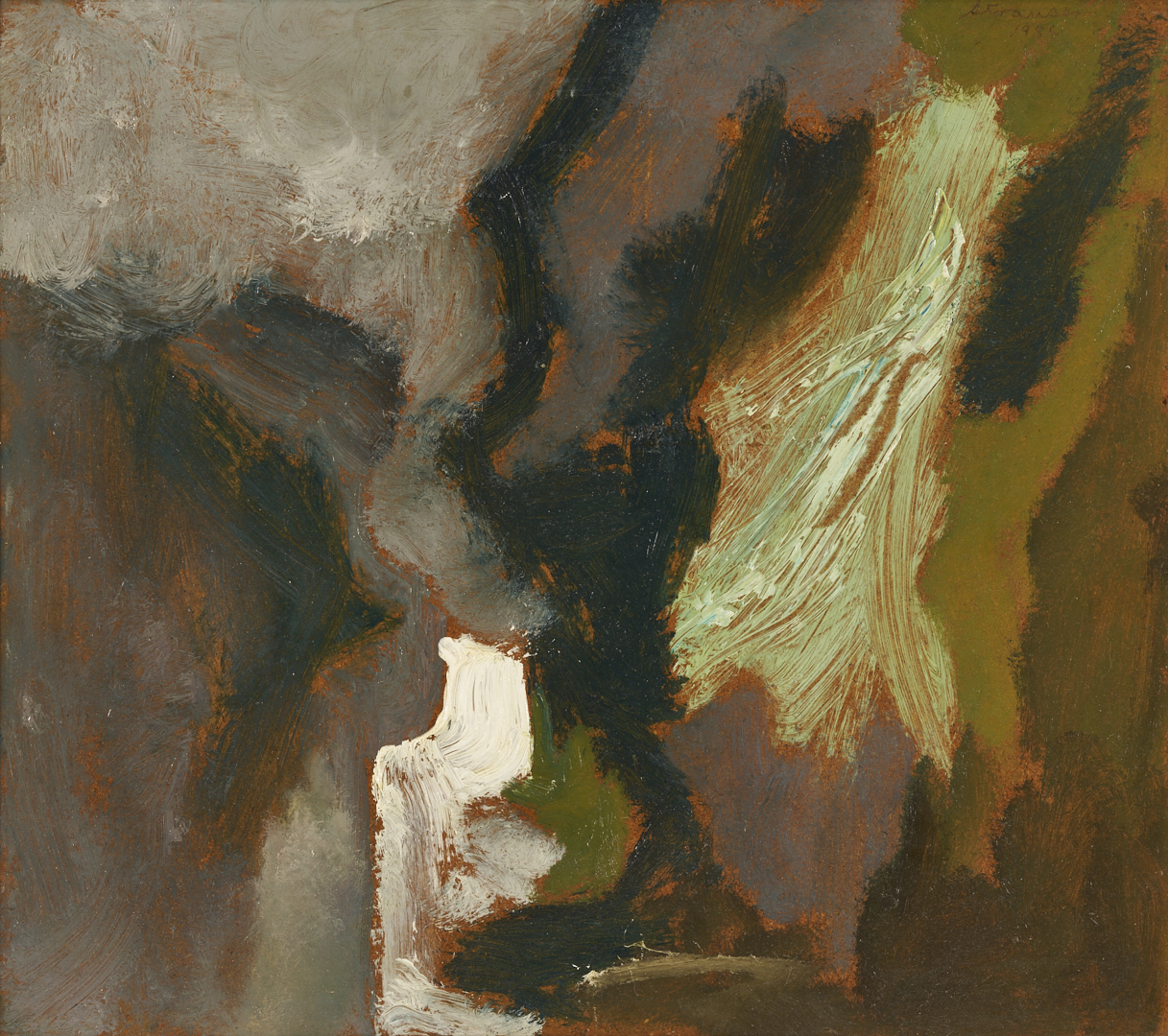 Lot 725: Sterling Strauser O/B Framed Abstract Painting