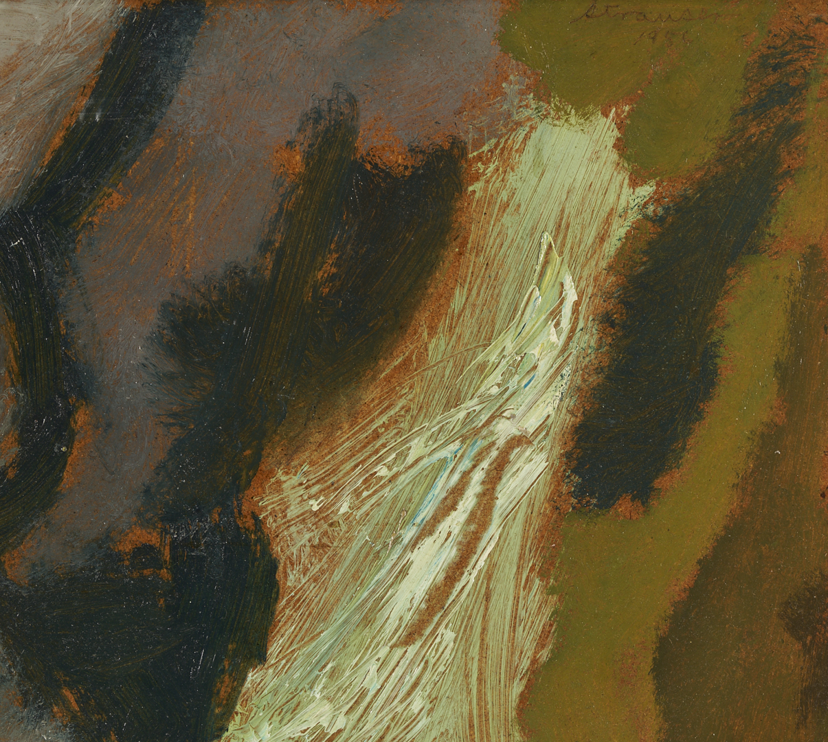 Lot 725: Sterling Strauser O/B Framed Abstract Painting