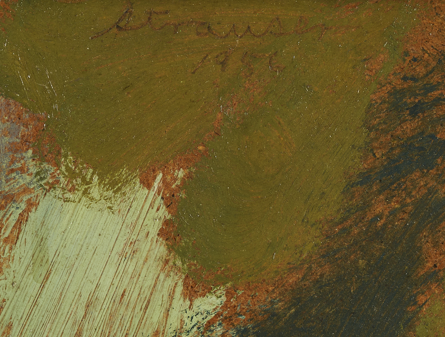 Lot 725: Sterling Strauser O/B Framed Abstract Painting