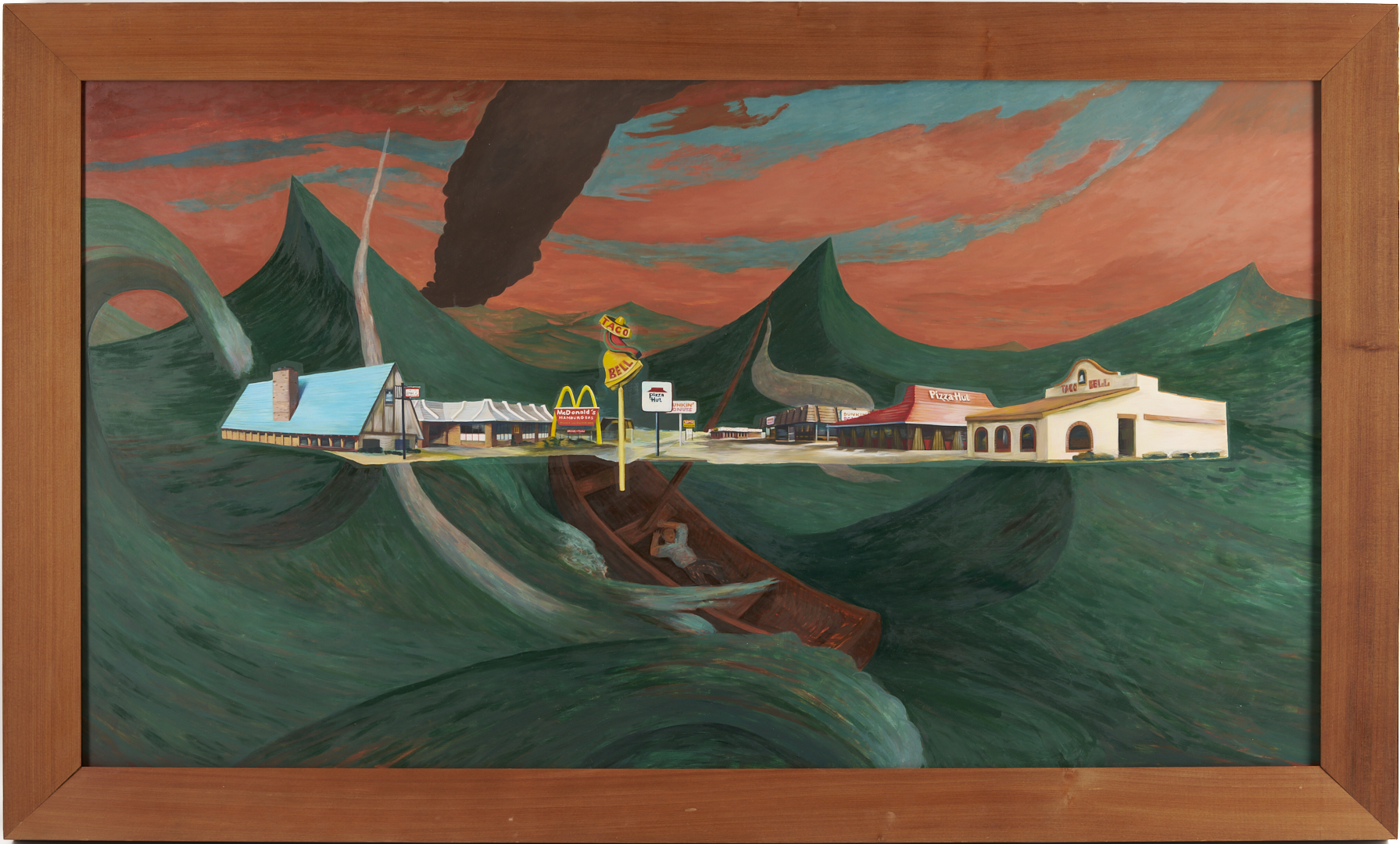 Lot 728: Mark Dean and Jane Irish Surrealist Oil Painting, The Scream