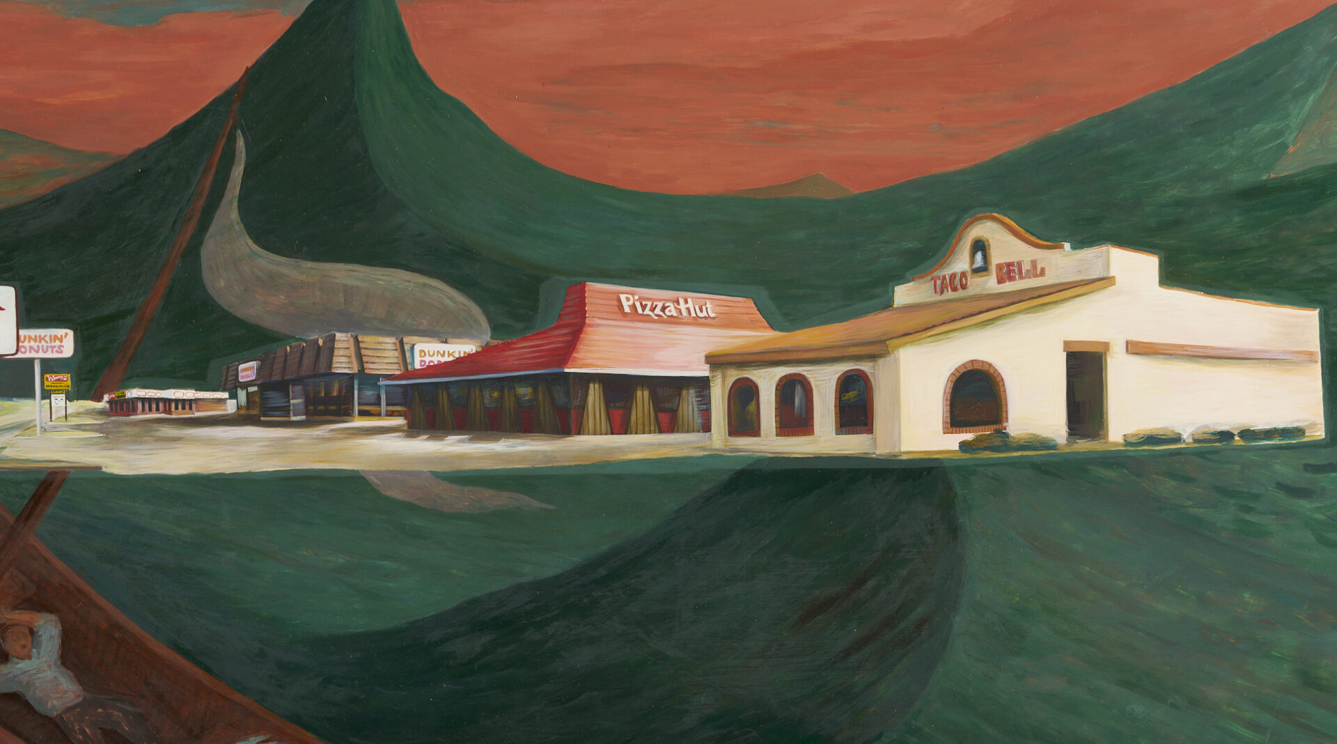 Lot 728: Mark Dean and Jane Irish Surrealist Oil Painting, The Scream