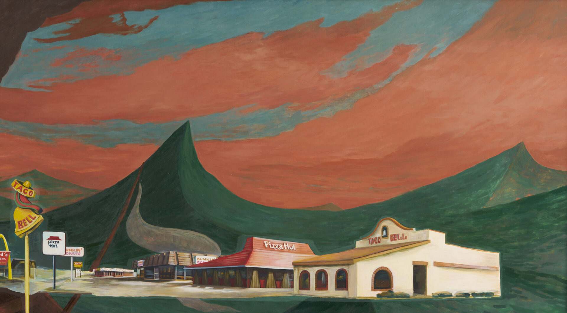 Lot 728: Mark Dean and Jane Irish Surrealist Oil Painting, The Scream