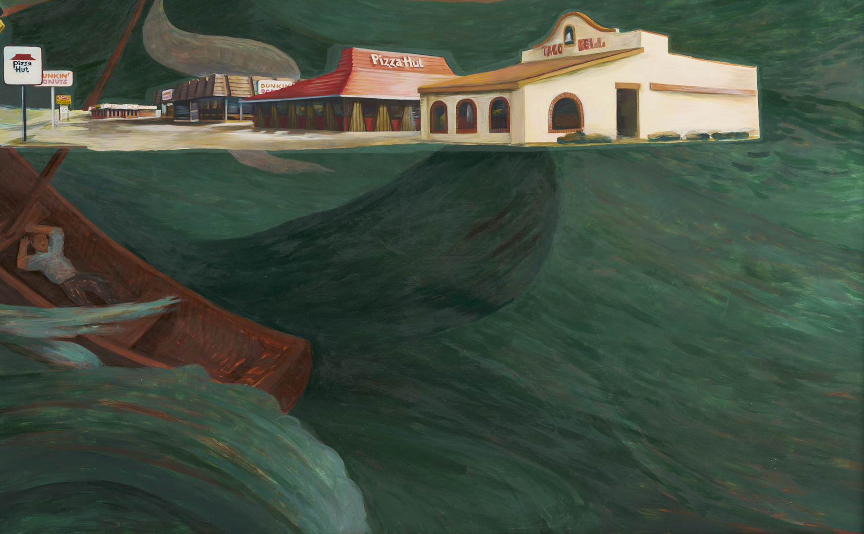 Lot 728: Mark Dean and Jane Irish Surrealist Oil Painting, The Scream