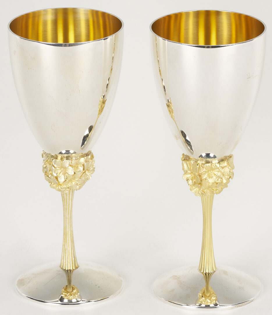 Lot 72: 6 Stuart Devlin Sterling Goblets, Violet Pattern