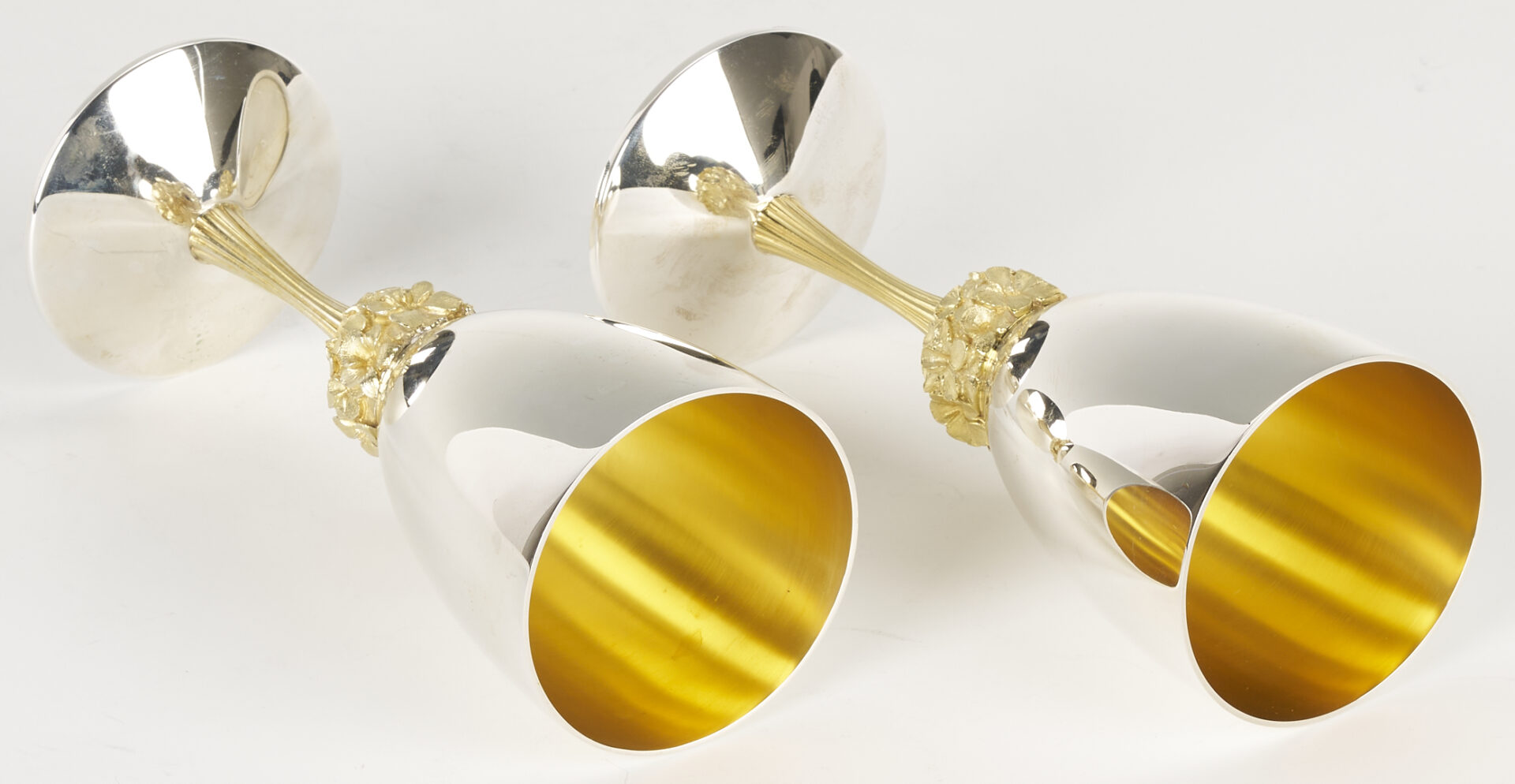 Lot 72: 6 Stuart Devlin Sterling Goblets, Violet Pattern