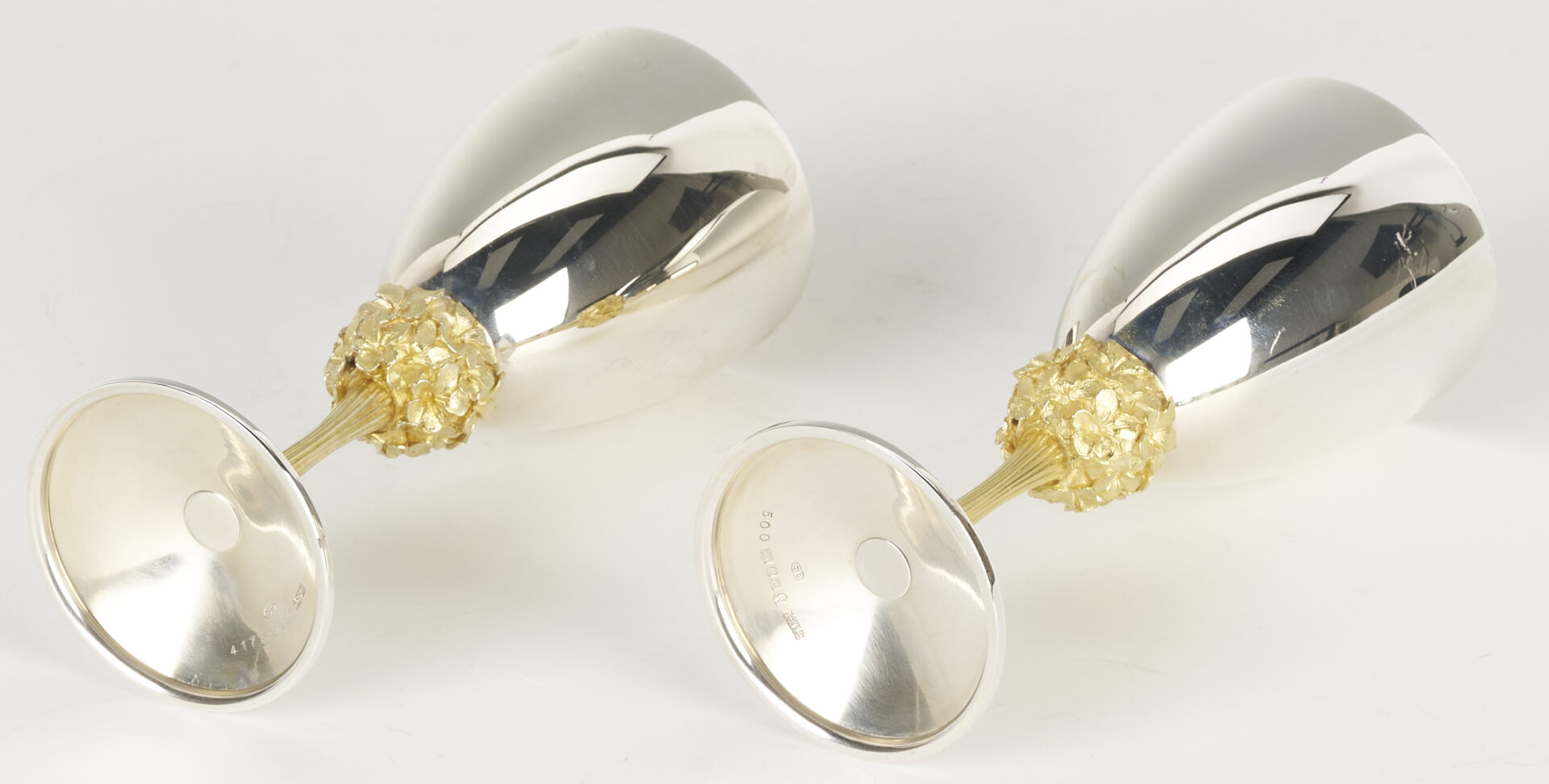 Lot 72: 6 Stuart Devlin Sterling Goblets, Violet Pattern