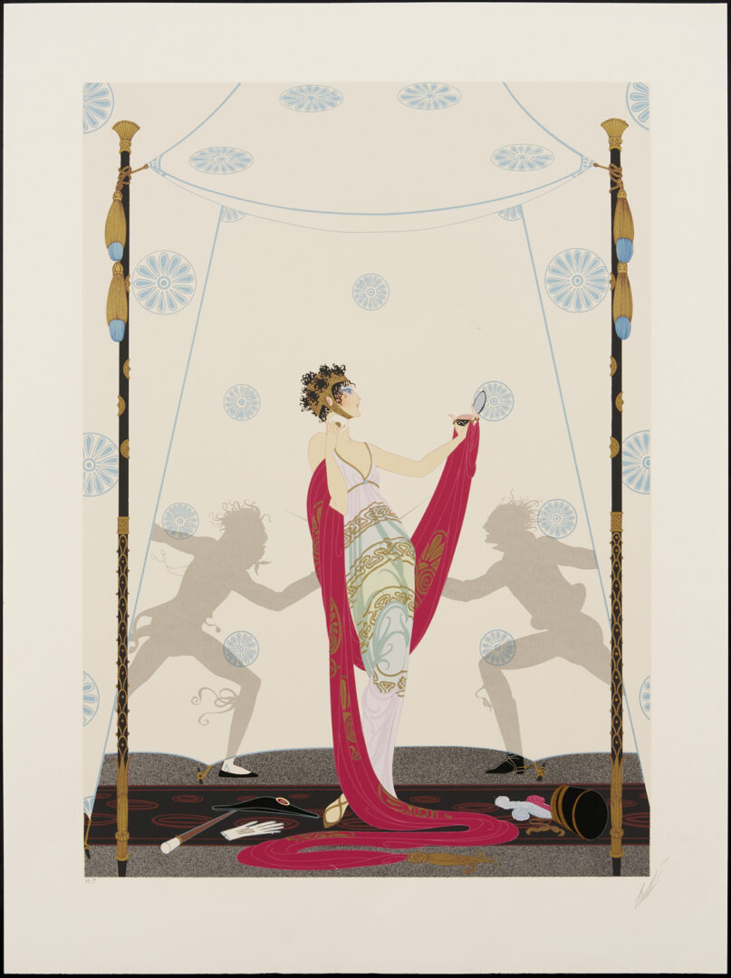 Lot 730: 4 Signed Erte Serigraphs Incl. Fall, The Duel, The Nile, & Tempest