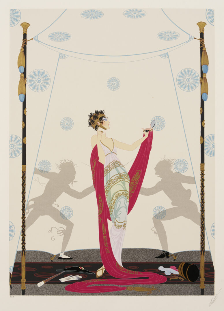 Lot 730: 4 Signed Erte Serigraphs Incl. Fall, The Duel, The Nile, & Tempest