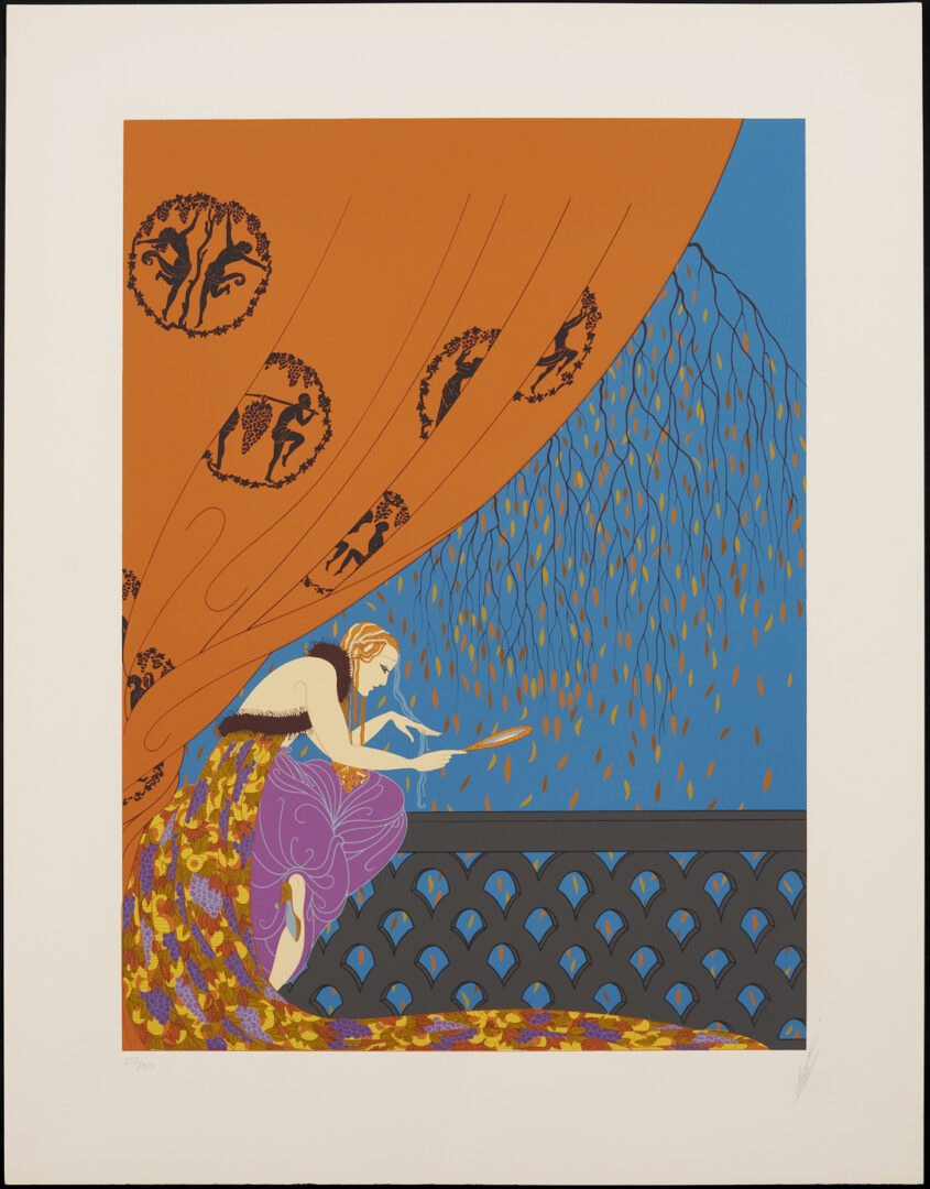 Lot 730: 4 Signed Erte Serigraphs Incl. Fall, The Duel, The Nile, & Tempest