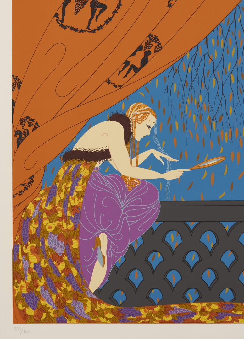 Lot 730: 4 Signed Erte Serigraphs Incl. Fall, The Duel, The Nile, & Tempest