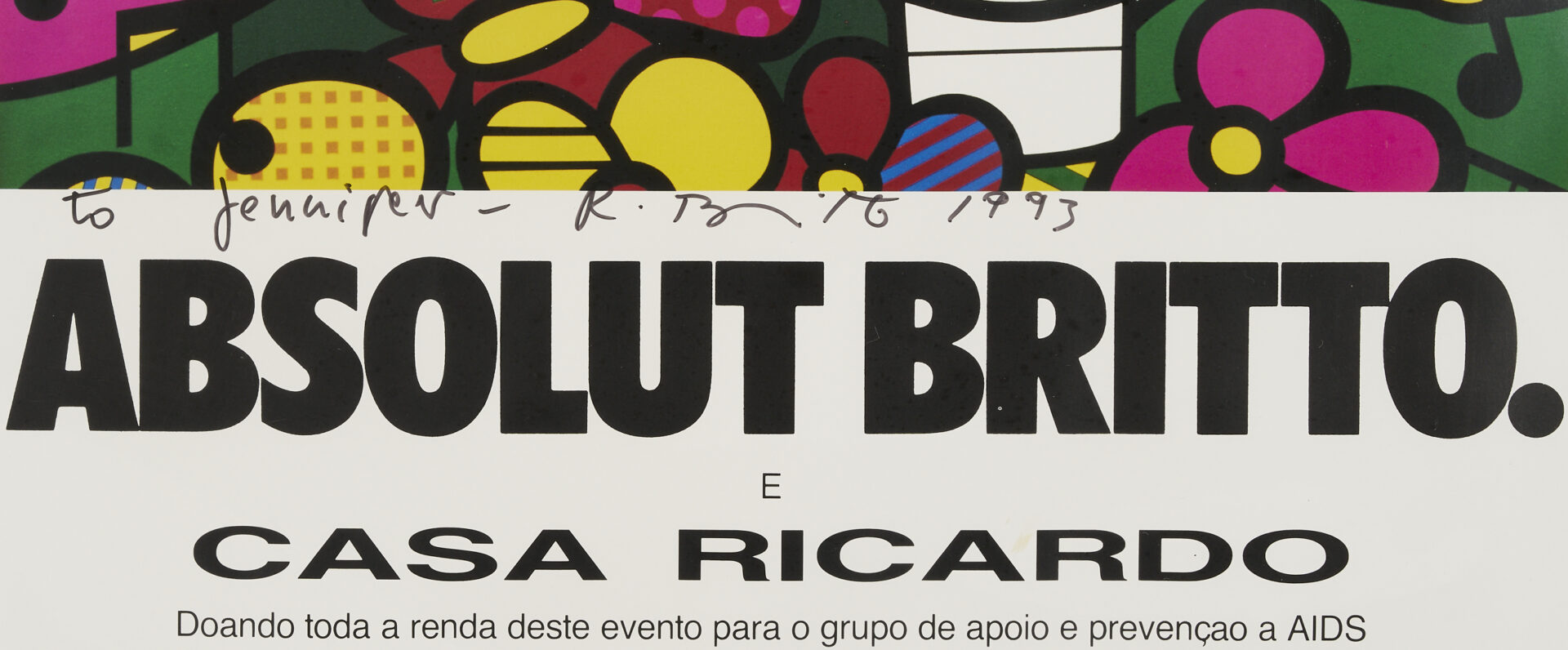 Lot 731: 3 Romero Britto Art Items: Drawing, Print and Pastel