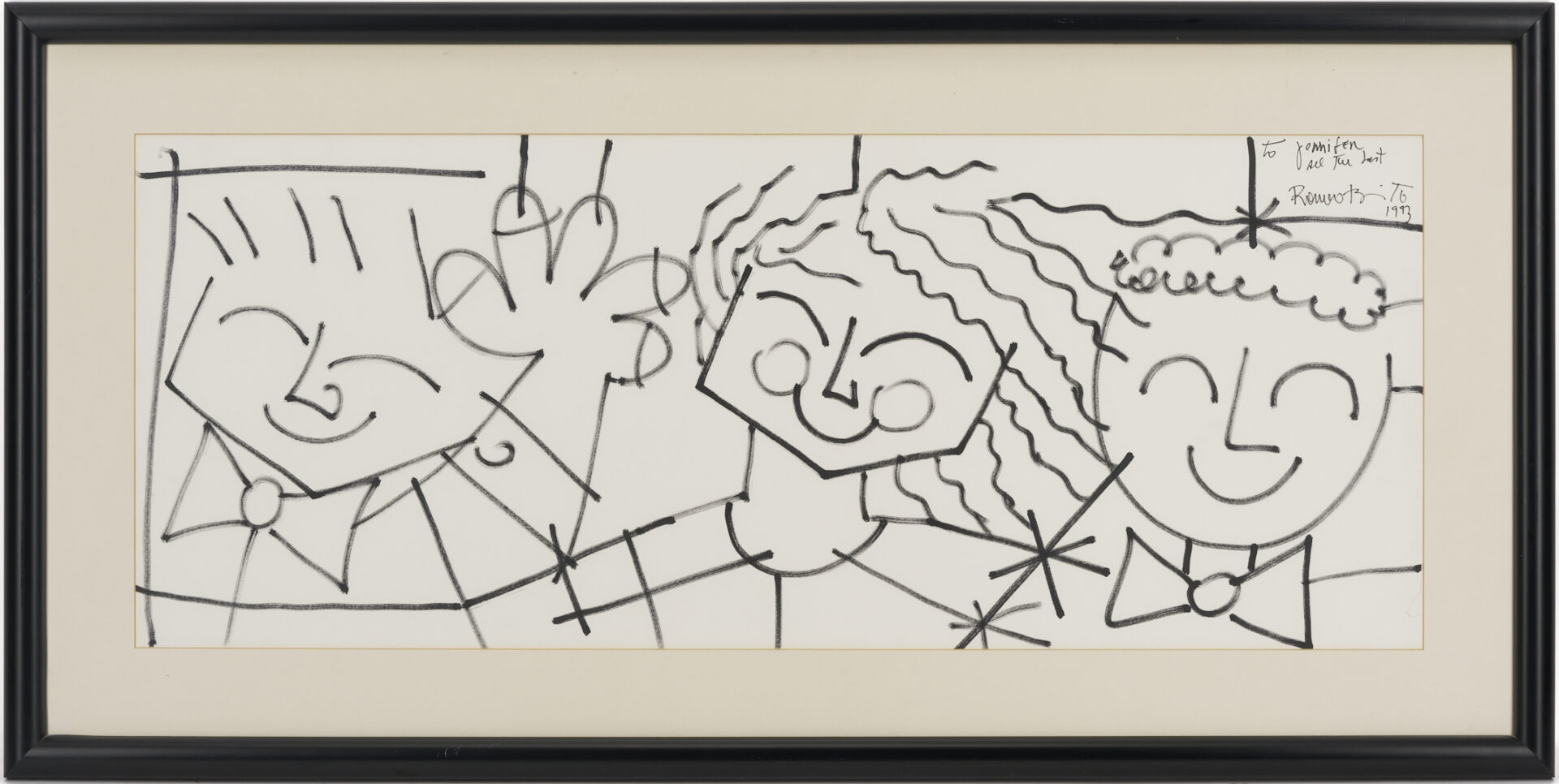 Lot 731: 3 Romero Britto Art Items: Drawing, Print and Pastel