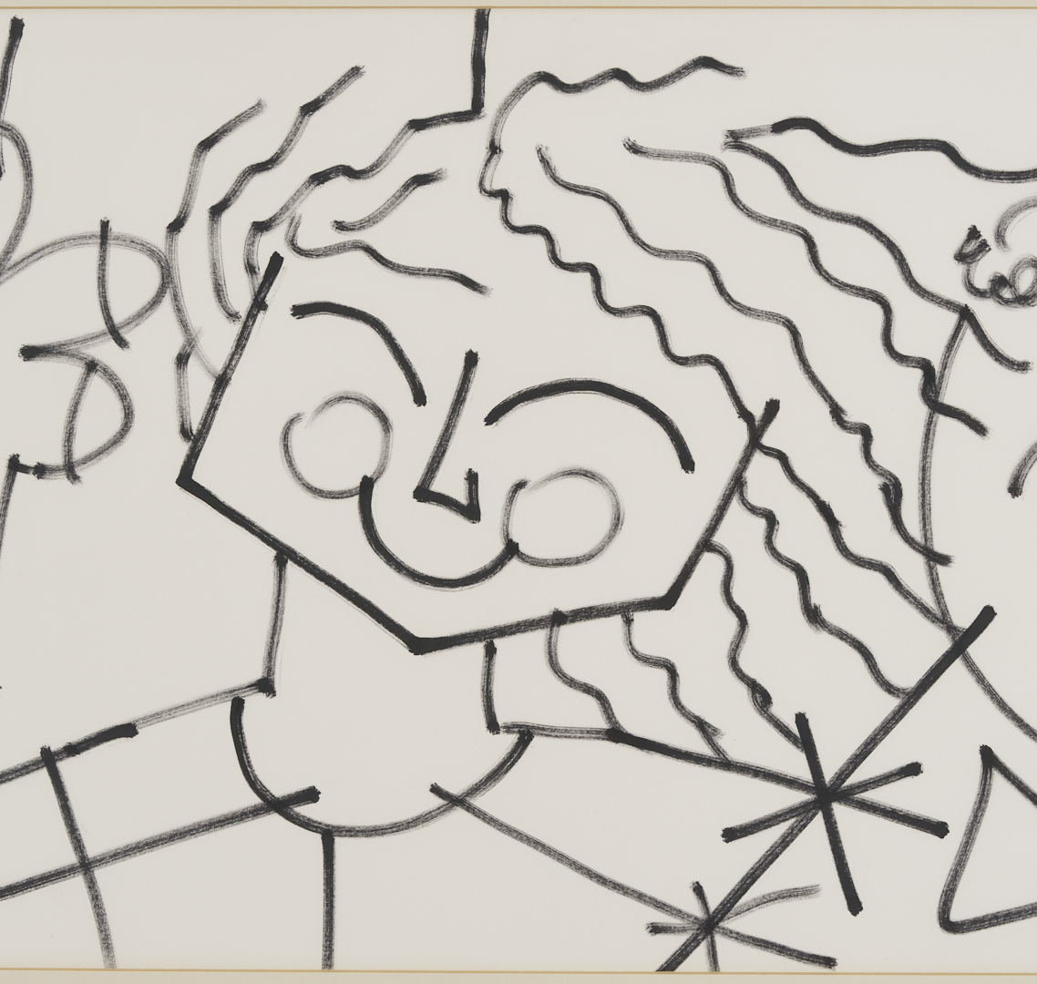 Lot 731: 3 Romero Britto Art Items: Drawing, Print and Pastel