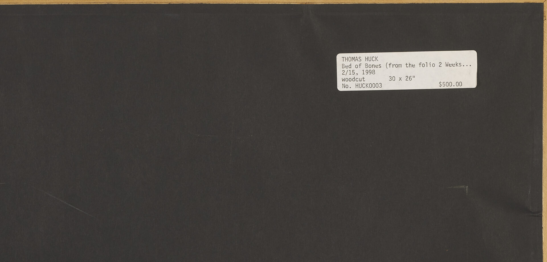 Lot 732: Tom Huck Woodcut, Bed of Bones