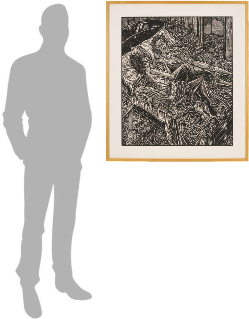 Lot 732: Tom Huck Woodcut, Bed of Bones