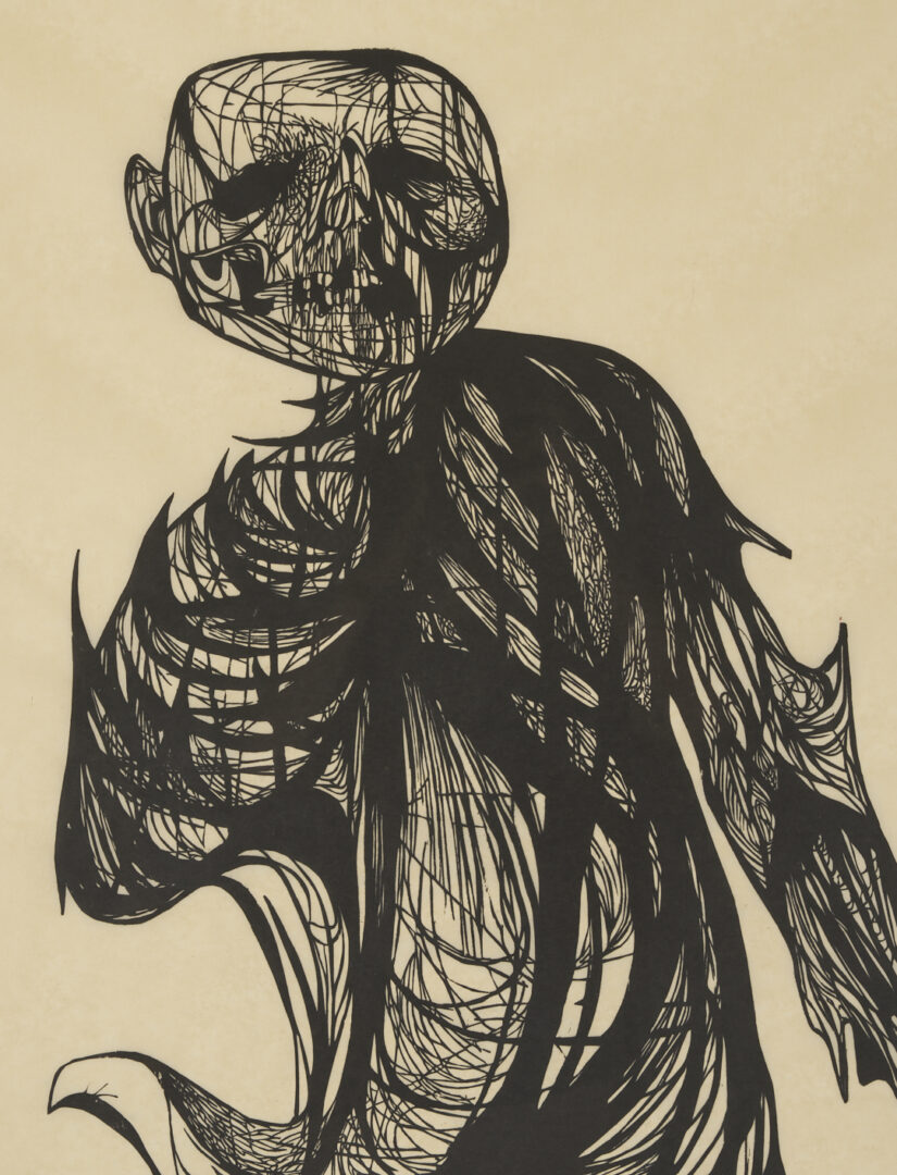 Lot 733: Monumental Leonard Baskin Woodcut, Man of Peace