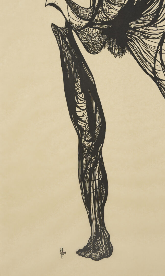 Lot 733: Monumental Leonard Baskin Woodcut, Man of Peace