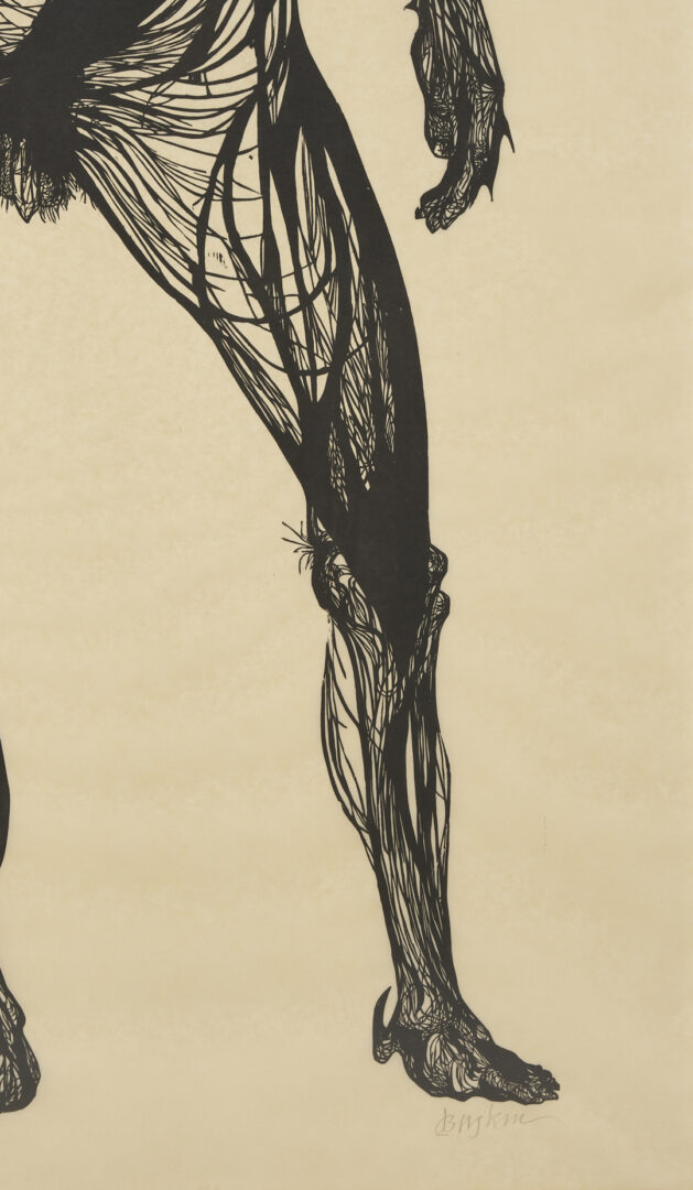 Lot 733: Monumental Leonard Baskin Woodcut, Man of Peace