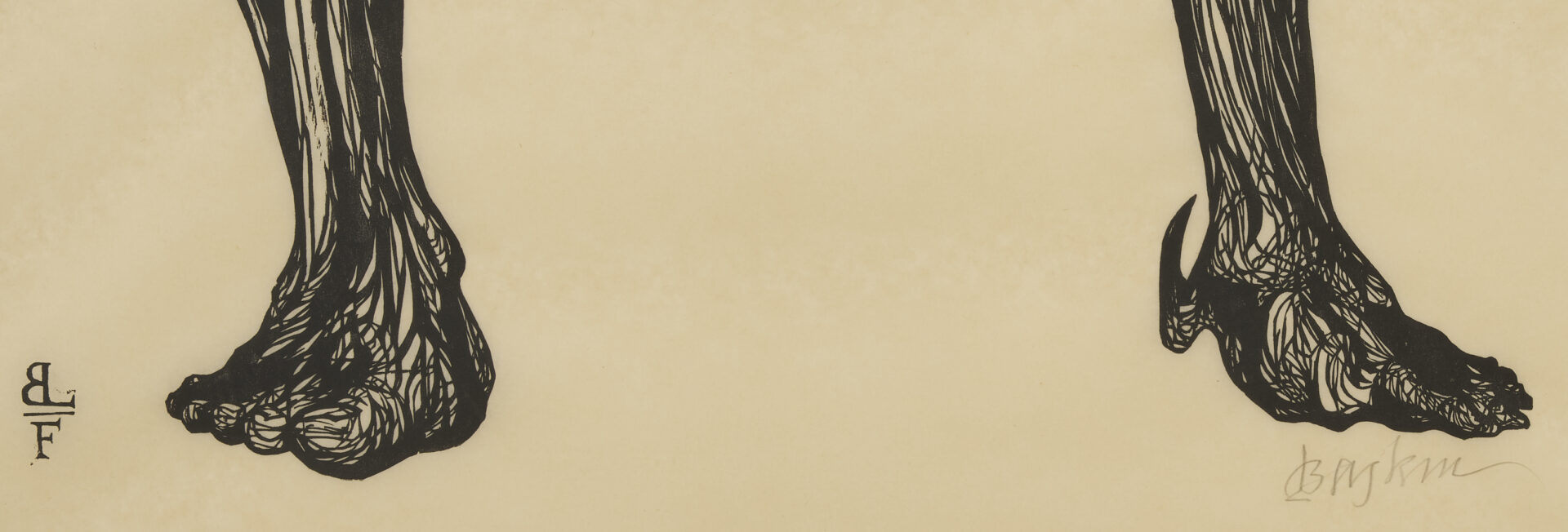 Lot 733: Monumental Leonard Baskin Woodcut, Man of Peace