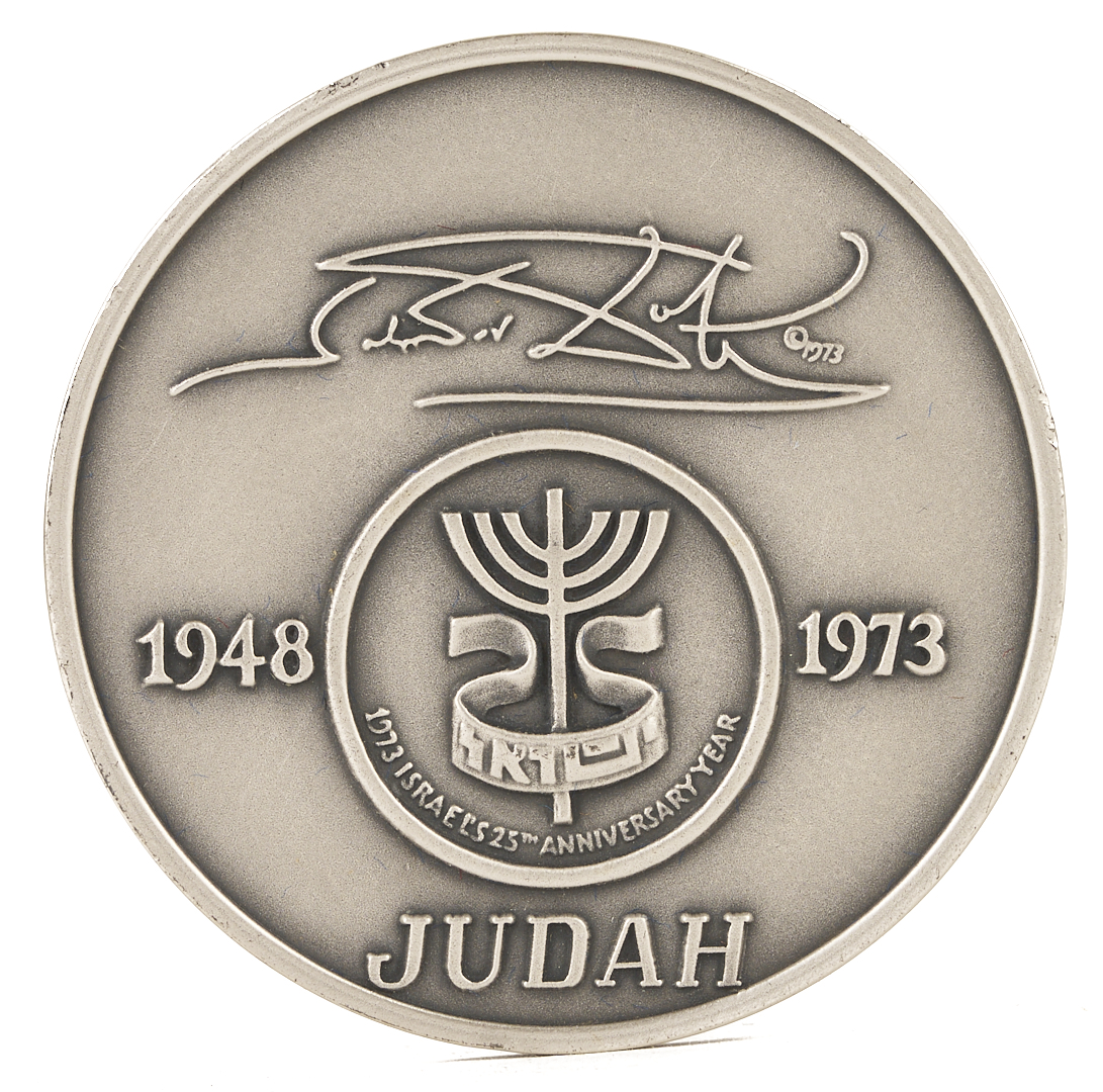 Lot 735: Salvador Dali Tribes of Israel Silver Medallion Set in Case