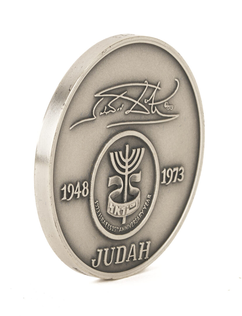 Lot 735: Salvador Dali Tribes of Israel Silver Medallion Set in Case