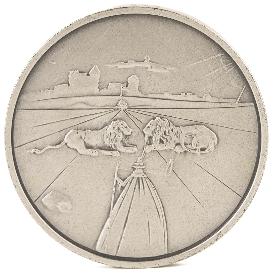 Lot 735: Salvador Dali Tribes of Israel Silver Medallion Set in Case