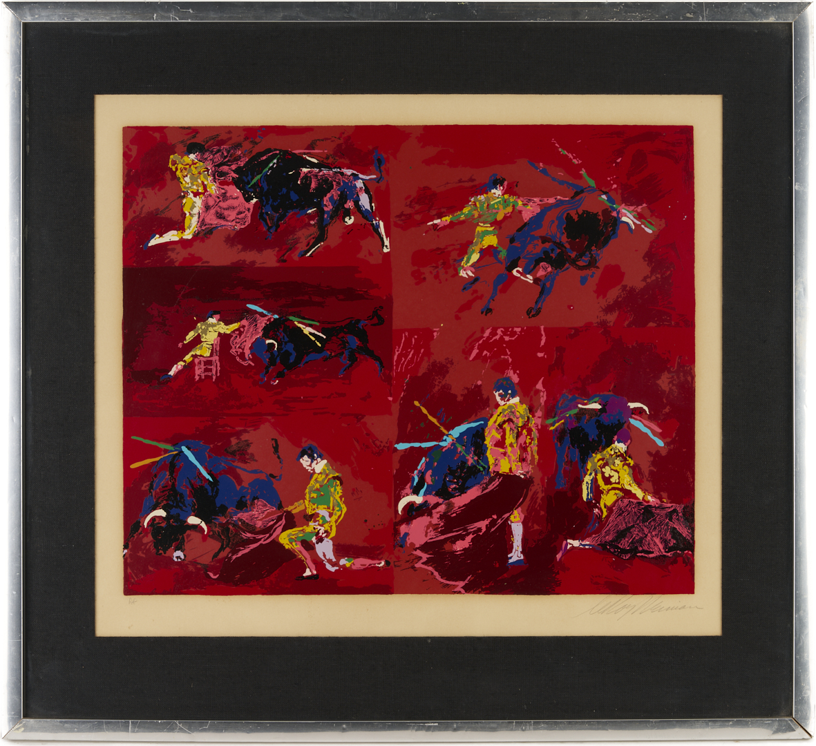 Lot 738: LeRoy Neiman Signed Serigraph, Red Corrida AKA Bull Fight