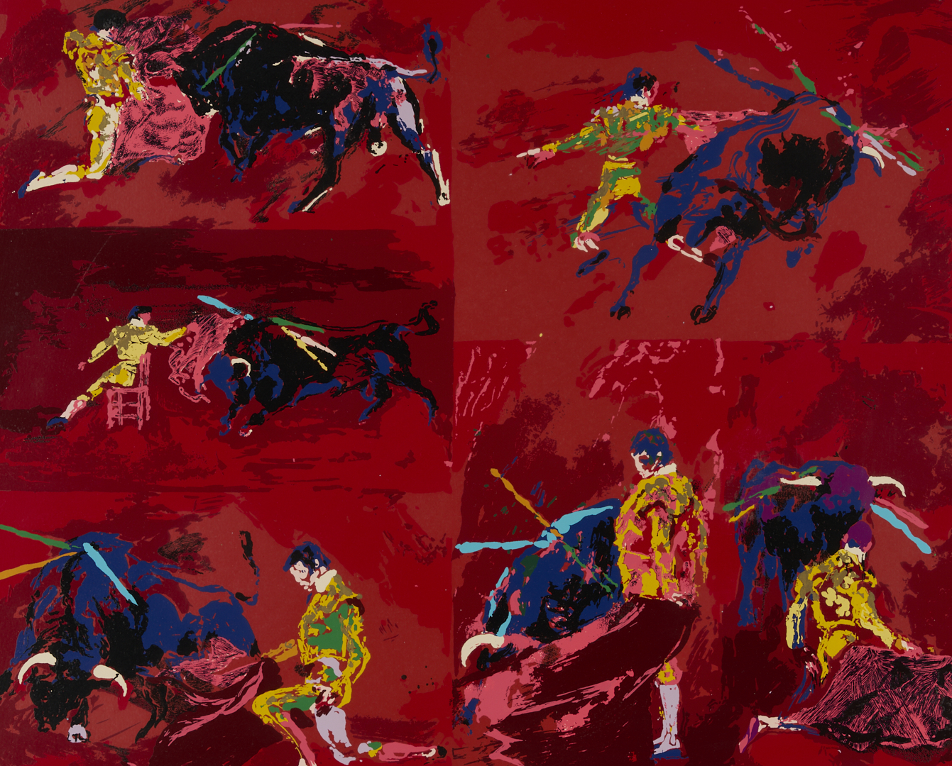 Lot 738: LeRoy Neiman Signed Serigraph, Red Corrida AKA Bull Fight