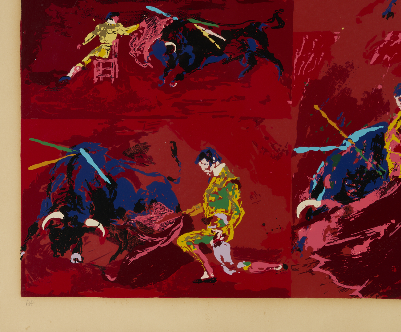 Lot 738: LeRoy Neiman Signed Serigraph, Red Corrida AKA Bull Fight