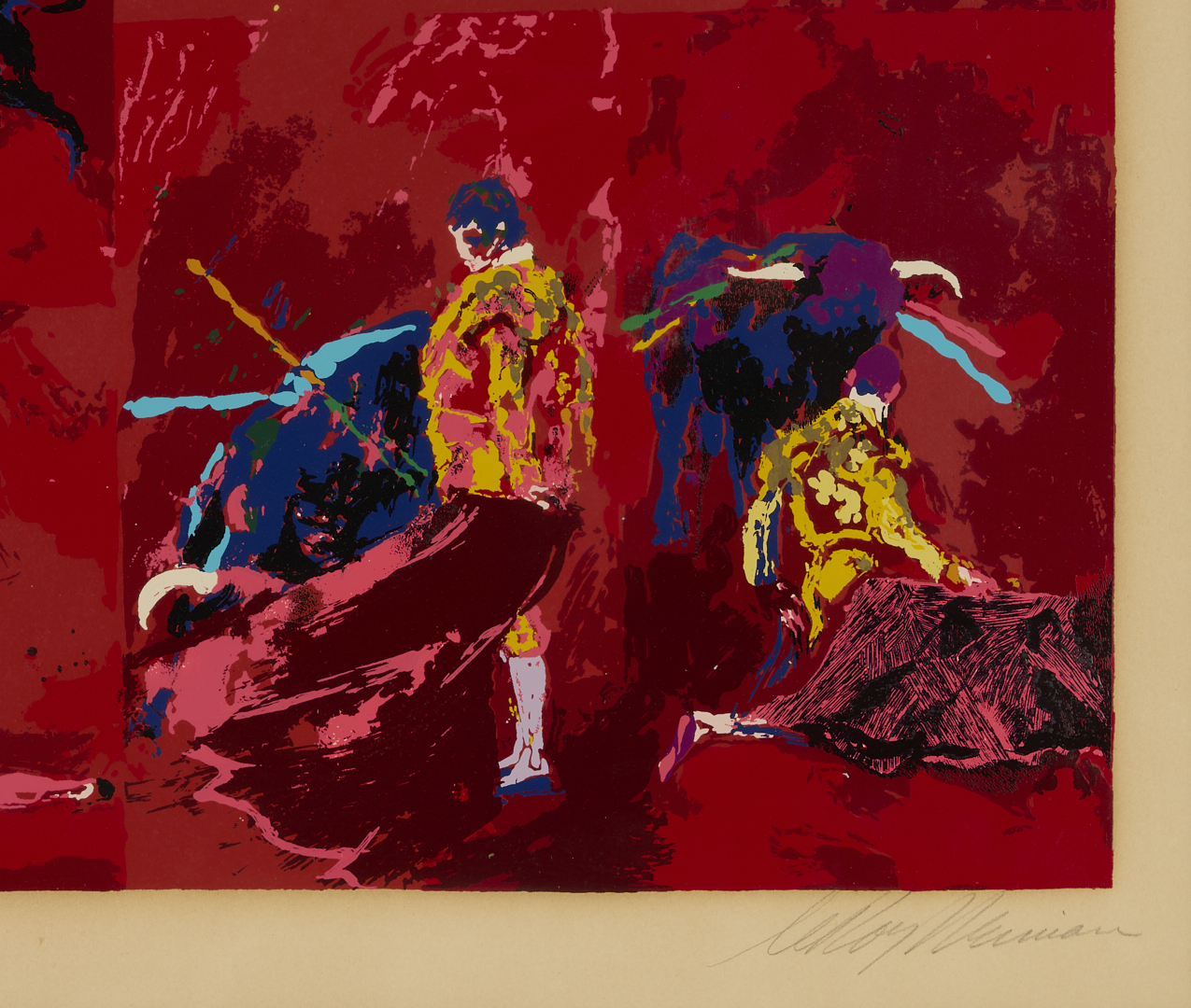 Lot 738: LeRoy Neiman Signed Serigraph, Red Corrida AKA Bull Fight