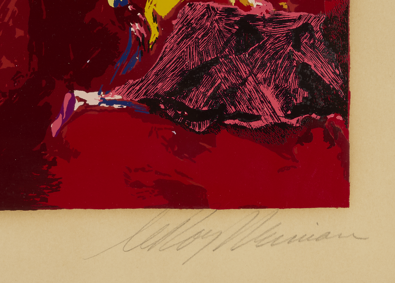 Lot 738: LeRoy Neiman Signed Serigraph, Red Corrida AKA Bull Fight