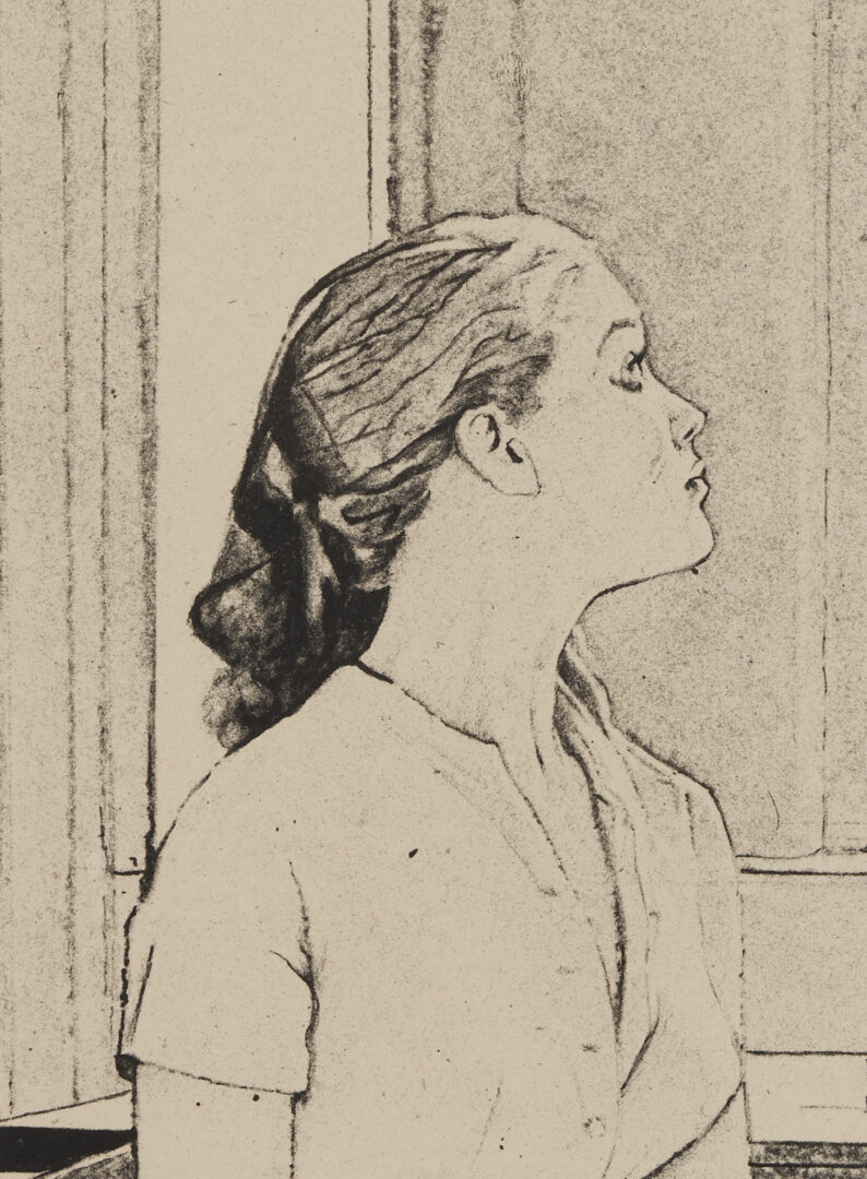 Lot 739: Norman Rockwell Signed Lithograph, Window Washer