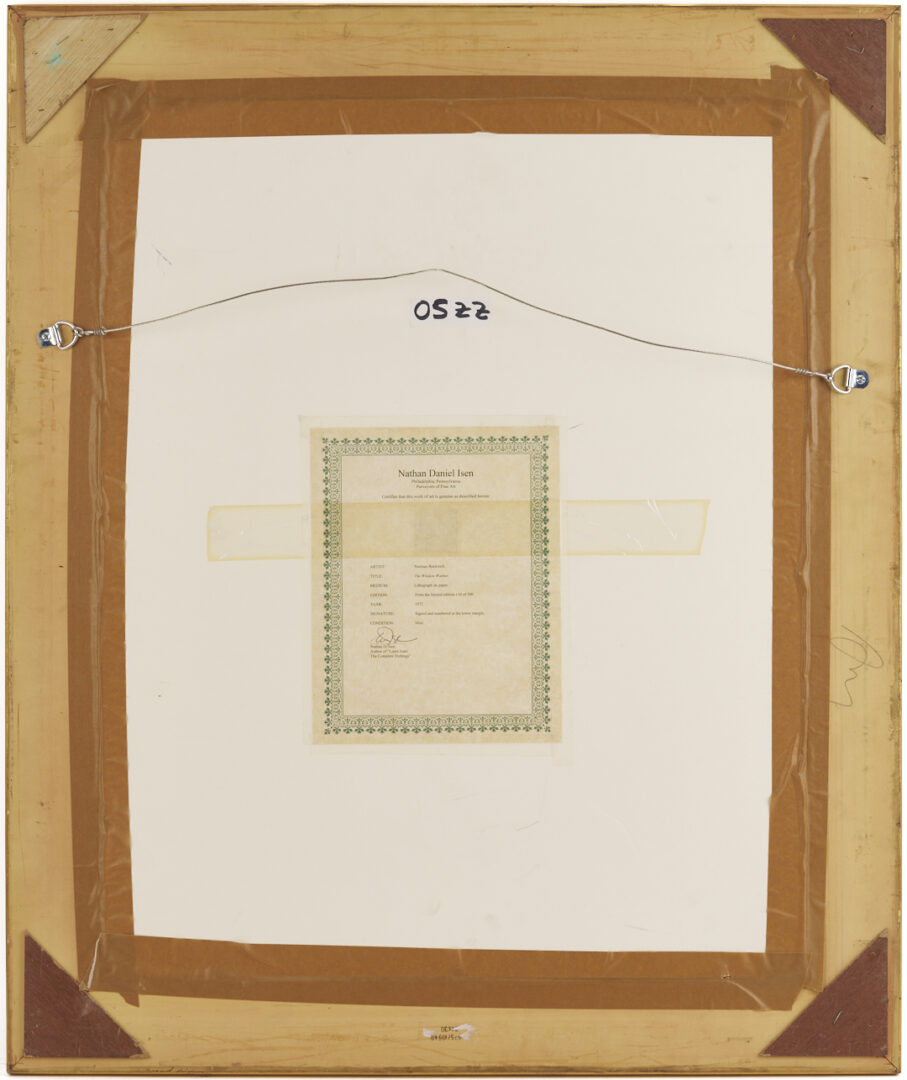 Lot 739: Norman Rockwell Signed Lithograph, Window Washer