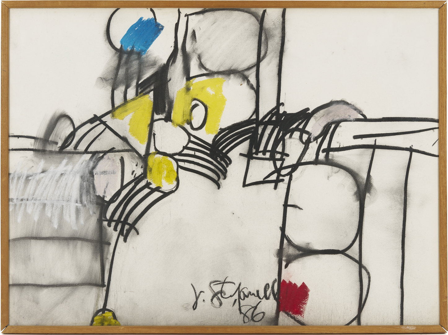 Lot 742: Joseph J. Steffanelli Mixed Media Abstract Composition