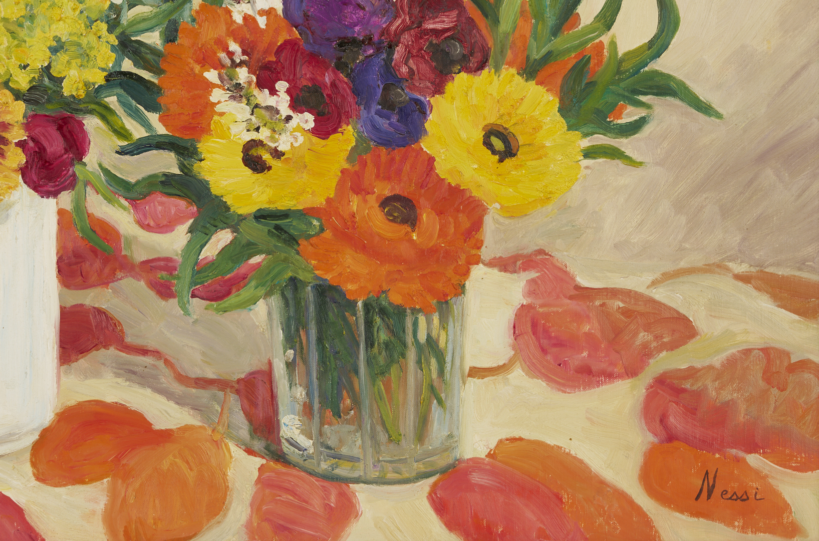 Lot 744: Marie Lucie Nessi-Valtat O/C Floral Still Life Painting