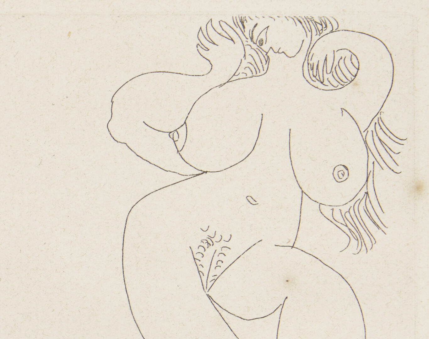 Lot 745: Picasso Etching, Greek Flautist & Nude Dancer from La Celestine, 1971