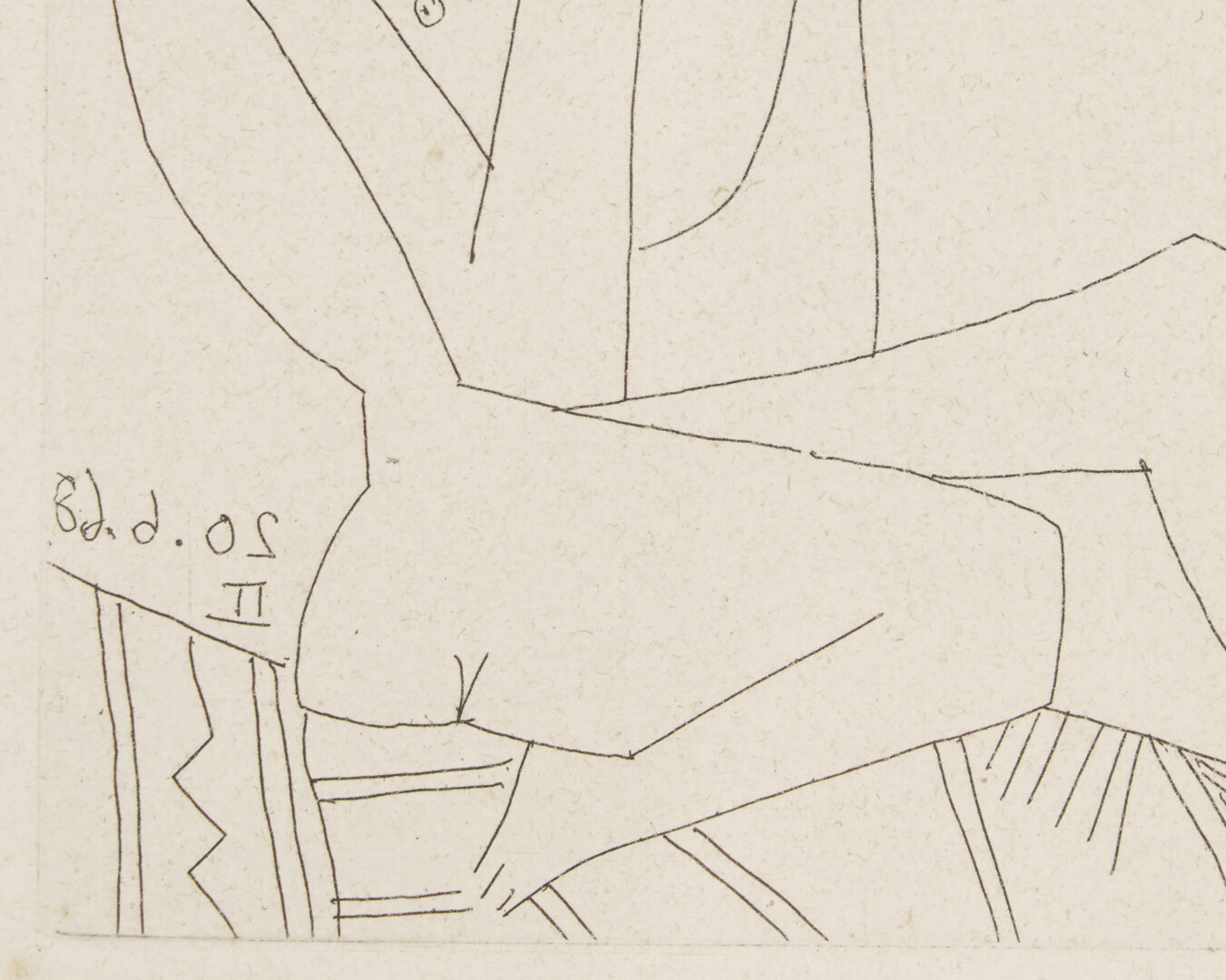 Lot 745: Picasso Etching, Greek Flautist & Nude Dancer from La Celestine, 1971