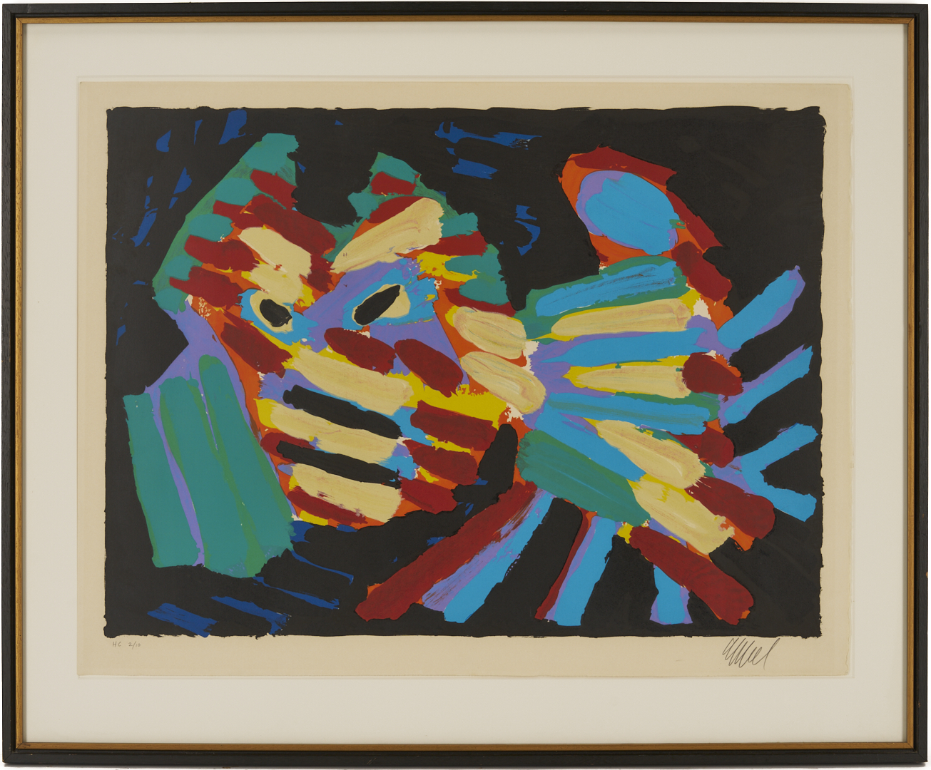 Lot 746: Karel Appel Signed Lithograph, Fighting Cat