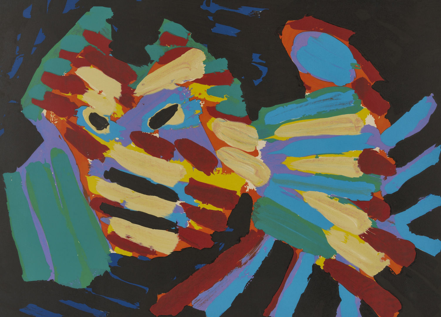 Lot 746: Karel Appel Signed Lithograph, Fighting Cat