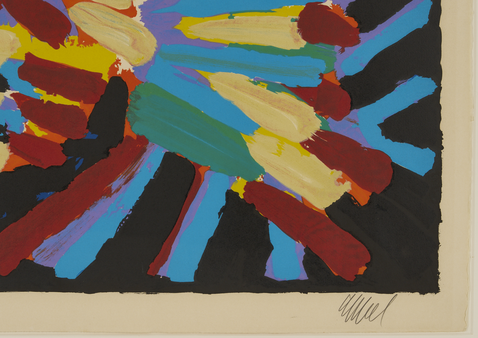 Lot 746: Karel Appel Signed Lithograph, Fighting Cat
