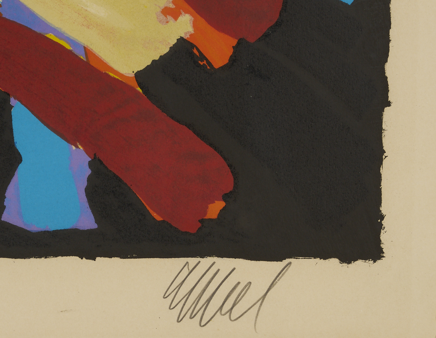 Lot 746: Karel Appel Signed Lithograph, Fighting Cat