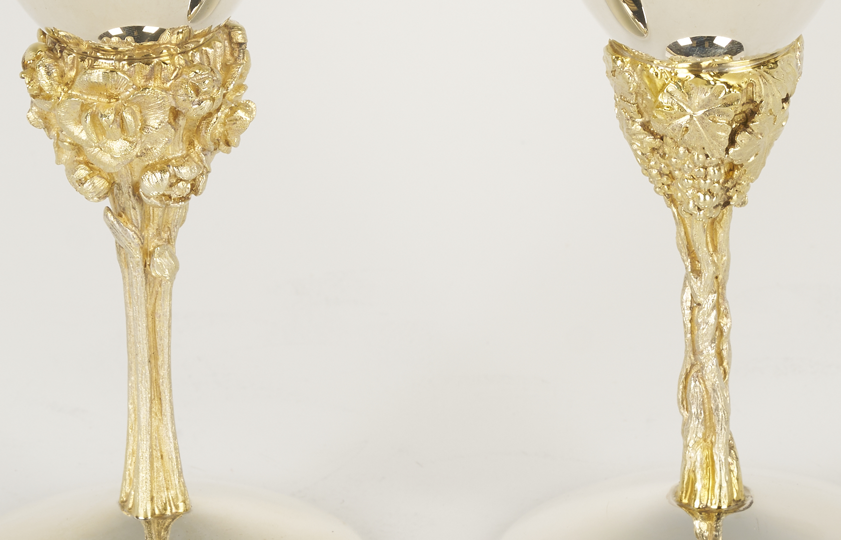 Lot 74: 4 Stuart Devlin Sterling Goblets, Grape Harbor, Dove Orchard Patterns