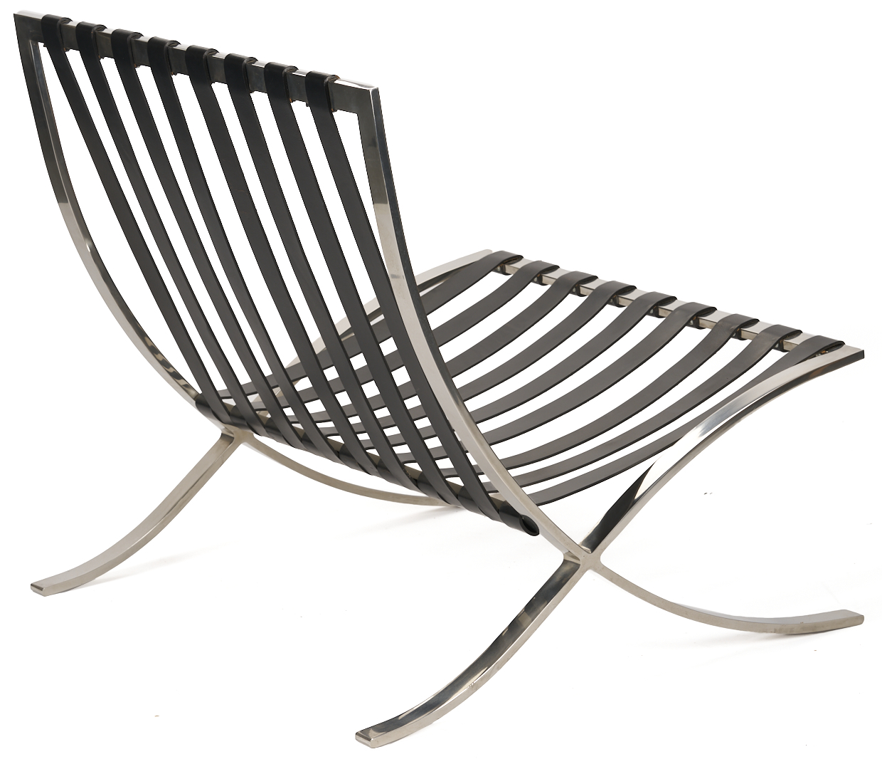 Lot 750: Labeled Knoll Barcelona Chair & Stool, 3 of 3, Mies van der Rohe Design