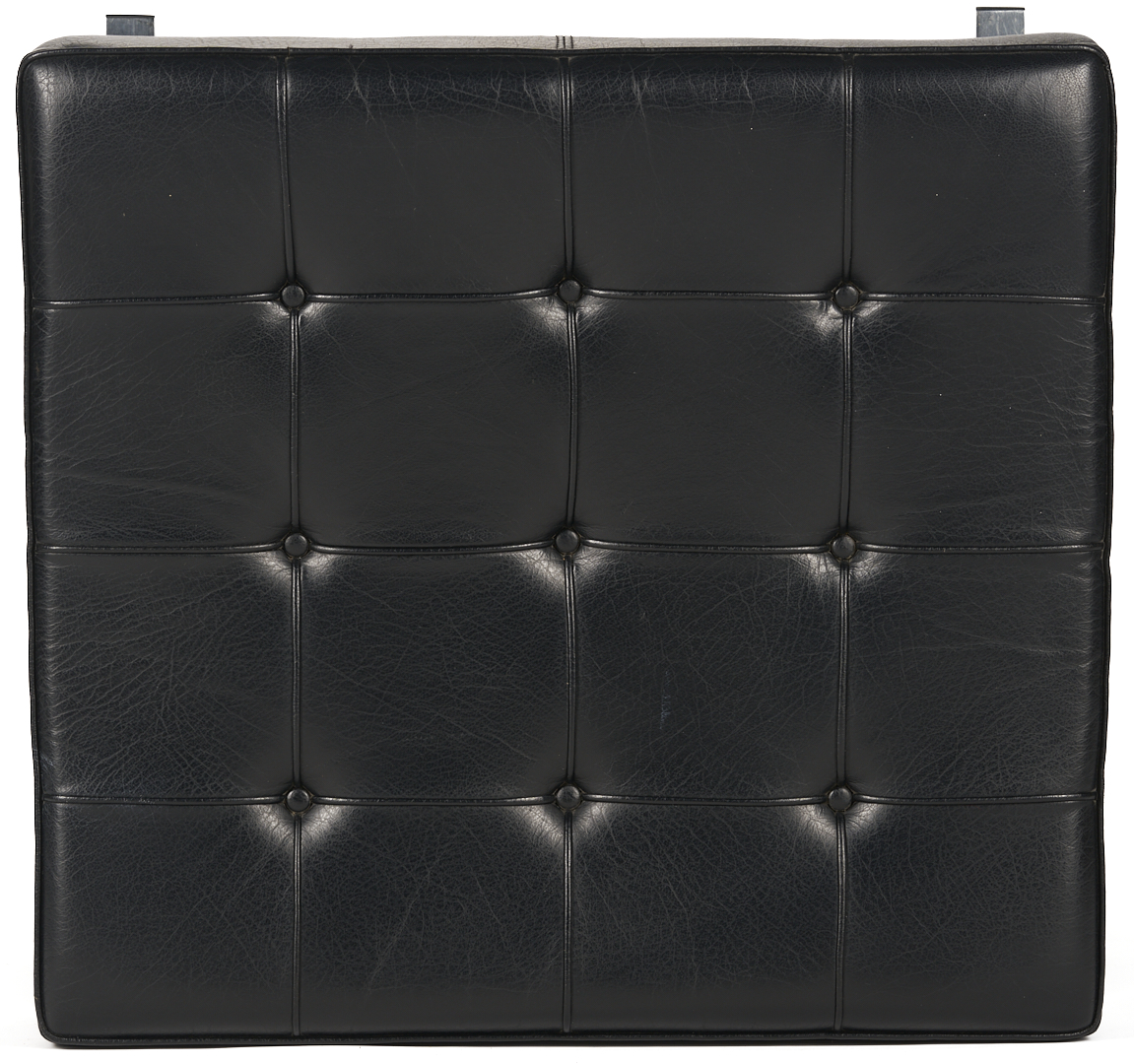 Lot 750: Labeled Knoll Barcelona Chair & Stool, 3 of 3, Mies van der Rohe Design